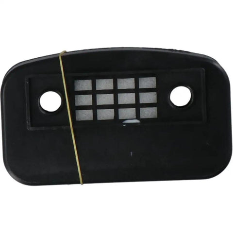 Front view of 65mm air compressor silencer and inlet filter for belt driven inflator pumps, quiet noise reduction design