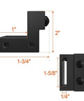Rubber Cushioned Stopper Limit for Sliding Barn Door Track Roller Kit with dimensions for easy repositioning.