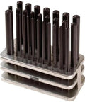 28-Piece Transfer Punch Set With Indexing Holder, Go-To Hardened Tool Steel, Black Oxide Finish, Easy-Read Size Markings