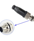 Front view of 2 Pack M12 4 Pin Male Aviation Panel Mount Connector Waterproof Back Mount Socket For Sensors And Electrical Projects Durable Nylon Body Anti Vibration Locking Nickel Plated Threads Gold Plated Contacts Ideal For DIYers And Pros.