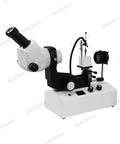 8X To 50X Pro Jewelry Gem Stereo Zoom Microscope With LED Light And Horizontal Oil Immersed Gem Stand For Sharp Jewelry Inspection And Macro Photography, white and black unit