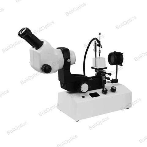 8X To 50X Pro Jewelry Gem Stereo Zoom Microscope With LED Light And Horizontal Oil Immersed Gem Stand For Sharp Jewelry Inspection And Macro Photography, white and black unit