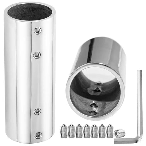 316 Stainless Steel Handrail Straight Pipe Fitting Connector 1 Inch EMT 2-Way Tube Connector, marine-grade corrosion resistant
