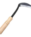 Left Handed Weeding Sickle with Beech Handle, 4.3 Inch Carbon Steel Cutter, Durable Garden Tool, 0.16 Inch Thick Blade