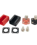 Straight Up Beast Grade 2Pack 200A Copper Battery Terminal Connectors with red black covers and mounting hardware.