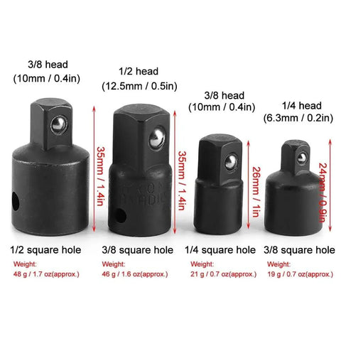 Cool Anu Limen 4 Piece Chrome Vanadium Socket Adapter Set Makes Auto Repair A Snap With Flexible Drive Reducers And Converters For Quick Torque Fixes Without The Hassle, four socket adapters