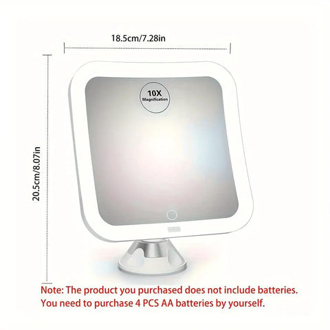 Game Changing 10X Magnifying Lighted Makeup Mirror With Natural Daylight LEDs, Compact Cordless Vanity, Locking Suction, 360 Rotation.