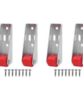 Top Shelf Set Of Four Stainless Steel Cabinet Door Rollers Paired With Heavy Duty Galvanized Track And Durable Plastic Gliders For Smooth As Butter Bottom Casters with red rollers and screws