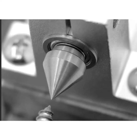 Close-up of the precision tip on the Miniature Buddha Beads Lathe For DIY Woodworking With All Metal Body And 775 Motor.