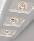 ELUKHT 12 Pack Round LED Recessed Ceiling Lights 3.9in showing crystal glass lampshade in stylish ceiling trim.