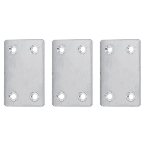 48 Piece Heavy Duty Mending Plates For Quick Furniture Fix Rock Solid Corner Brackets With Pre Drilled Holes No Sweat Installation And Tight Grip For Wood Cabinets And Diy Renovations, three stainless steel brackets with holes.
