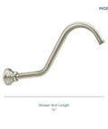Waterhill Brushed Nickel 14 Inch Replacement Curved Shower Arm With Flange For Easy No Fuss Install And A Sleek Modern Bathroom Upgrade