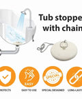 Top Shelf Rubber Tub Stopper With Pull Chain For Bathroom Sink And Shower Drain Cover Fits One Half To Two Inch Kitchen Laundry Plug