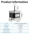 Creality 42-40 stepper motor for 3D printers, D-shaped, 2-phase, 1.8°; 42×42×40 mm, CR-10/Ender-3 compatible