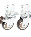 Silent Furniture Caster 20kg Capacity TPE Wheel(1.5 Inch With Brake) in chrome finish, featuring grey rubber wheels.