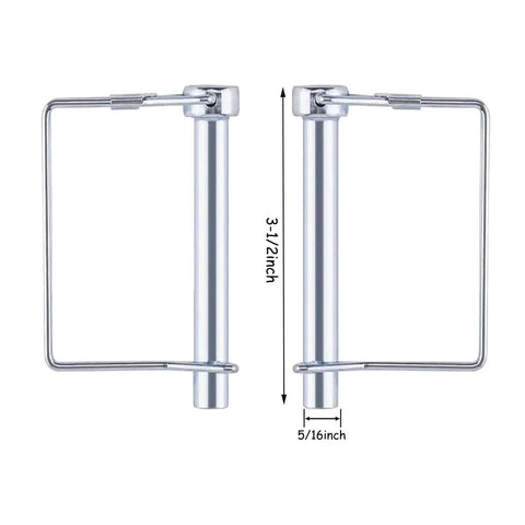 2 Pack 5/16 By 3-1/2 Inch Trailer Hitch Pins, Heavy Duty Steel Locking Pins For Utility Trailers, Lawn Mowers, Tow Hitches And Cargo Haulers