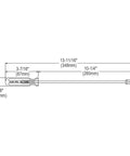Diagram showing measurements of Extra Long Sink Screwdriver For Hard To Reach Installations With A Ten And A Quarter Inch Shank Self Aligning Head Pro Grade Heavy Duty Steel Build Orange Handle Compatible With Sinks From Similar Brands And Other Drop In Installations.
