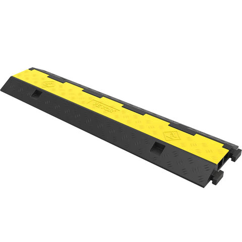 Two Channel Cable Protector Ramp Set Four Pack Modular Rubber Speed Bump Mats For Driveways Protect Wires And Cables