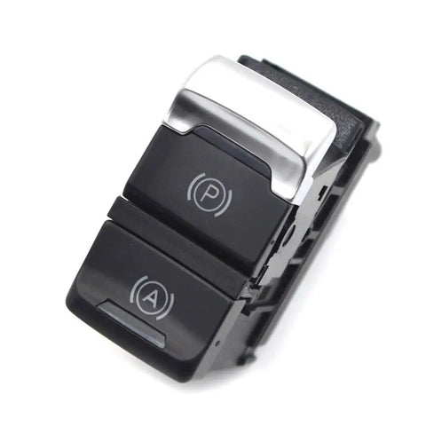 Electric Parking Brake Actuator And Hill Start Assist Switch Direct Replacement For A4 S5 Q5 S4 showing dual button design, black and silver finish.