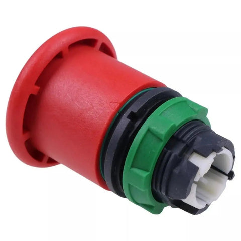 Heavy Duty Straight Swap Emergency Stop Button And E Stop Switch For Industrial Scissor Lift Replaces 147051 ZB5AT8643M with red housing.