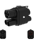 CCS2 To CCS1 EV Charger Adapter With DC And AC Dual Modes Bringing Hella Fast Charging Up To 1000V And 400A showing dual plug design.