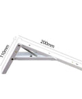 Side view of Rock Solid Heavy Duty Collapsible Shelf Brackets Hella Sturdy Foldable Metal Wall Mounts For Workbenches And Sinks Rust Resistant Pack Of Two No Sweat 65kg Capacity White Finish.