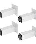 Aluminum Alloy Adjustable Furniture Feet 4 Pack for Cabinets and Sofas, 15mm Height Adjustment, square cabinet legs 120mm, oxidized color