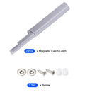 Premium Magnetic Push Latches 2 Pack Gray Soft Close Push To Open For Cabinet Drawer Wardrobe Closet Door components close-up view