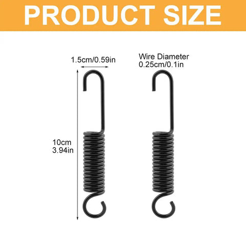 Two Pack Mini Bike Kickstand Springs 10cm Universal Replacement Side Kickstand Springs For Motorcycle Scooter Dirt Pit Bike Built Tough Steel Black Finish product size illustration