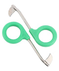 Pro Grade Grafting Ring Cutter Tool Set 2 Pack Fine Edged Trimmers for Gardening and Fruit Trees Quick Ring Stripping Neat Cuts and Minimal Bark Damage Ideal for Home Gardeners. Green metal grafting ring cutter set with fine-edged blades.