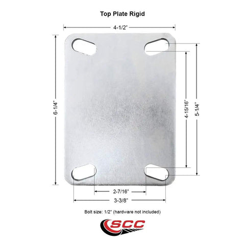Heavy Duty Swivel Caster With 5 Inch Semi Steel Wheels And 1100 Lb Capacity Smooth Free Bearings Wide Top Plate Mount V Groove Track Ready For Tough Hauler Rigs Today top plate dimensions and details.