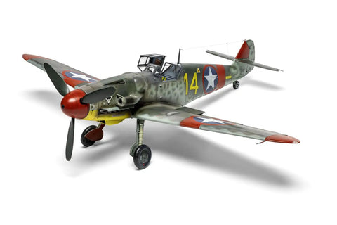 Messerschmitt Bf 109 G5 G6 1 24 Scale Model Kit With Slide Molding, displaying detailed canopy and engine cowlings.