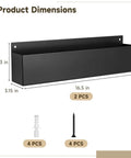 Two Pack Magnetic Storage Can Holder Set For Desk Or Wall Mount, product dimensions, hardware included, black metal shelf