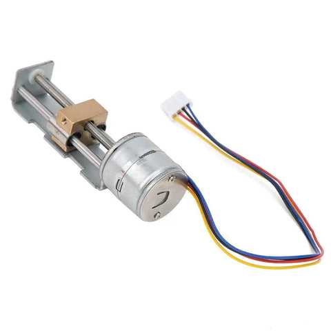 Precision Mini Linear Slide Actuator With Lead Screw Stepper Motor And Planetary Reducer for smooth steel rail motion, compact design.