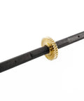 Replacement Tiller Shaft And Tine Assembly For Model 4651 Rototiller with steel shaft and brass gear component, side view.