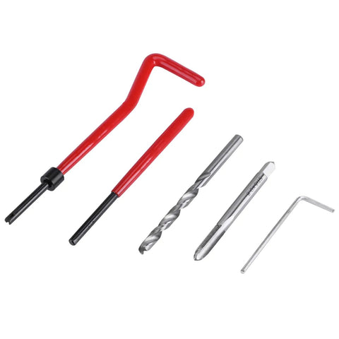 Thread Repair Kit With 30 Piece Insert Tool Set M5 For Restoring Damaged Internal Threads And DIY Field Repairs With Wire Inserts Installation Wrench Drill Bit And Lug Breaker Tool In Durable Stainless Steel, kit tools