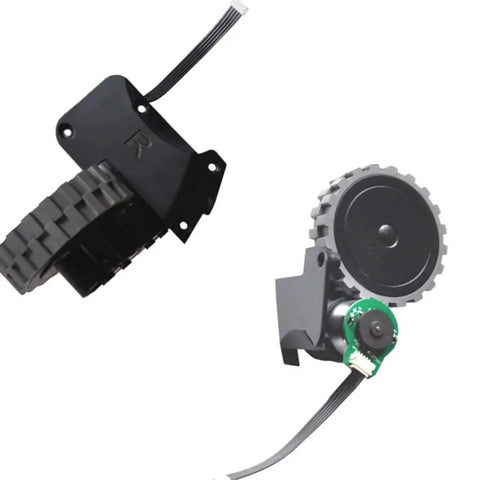 Beefed-Up Heavy-Duty Robot Vacuum Drive Wheel Assembly With Motor For ABIR X5 X6 X8 S6 showing reinforced axle and tool-free mount
