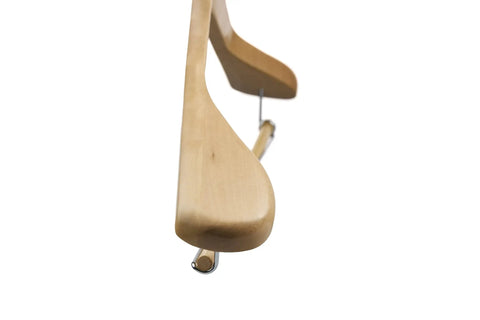 Natural Wooden Suit Hanger With Non Slip Bar And 360 Degree Swivel Hook For Men Heavy Duty Coat Hangers Smooth Finish Detail