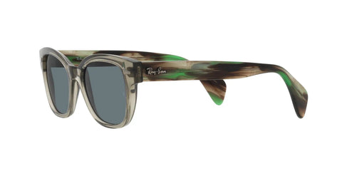 Unisex Square Sunglasses With Transparent Green Frame And Dark Blue Polarized Lenses For 100 Percent UV Protection, All Day Comfort