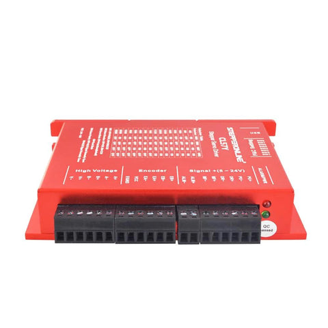 StepperOnline Closed-Loop Stepper Driver Y Series 0-7.0A 24-50VDC for Nema 17/23/24 motors, red enclosure, side view