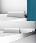 Close-up of Push To Open Magnetic Cabinet Latch Set 2 Pack Door Catch with Spring Loaded Plunger in use on door.