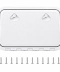 Top Shelf Marine Deck Hatch For Boating And Jon Boats, Heavy Duty Weather Beater Access Door With Non Slip Grip, Zero Hassle Setup Below Deck Storage Entry White with screws.