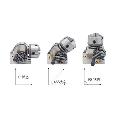 Heavy Duty 8 Inch Chuck Indexing Head Set With Precision Half Indexing For Milling Machines And Rotary Tables in various angles