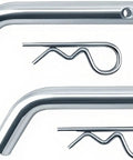 Beefy Heavy Duty Trailer Hitch Pin And Clip With Grooved Head Five Eighth Inch Diameter Fits Two And A Half Or Three Inch Receivers Two Pack, zinc