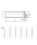 Technical drawing and dimensions chart for Heavy Duty 304 Stainless Steel M3 Welding Studs And Spot Stud Screws For Metal Fabrication 200 Pack.