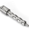 Annular cutter with Weldon shank, silver metal, spiral-fluted cutting tool