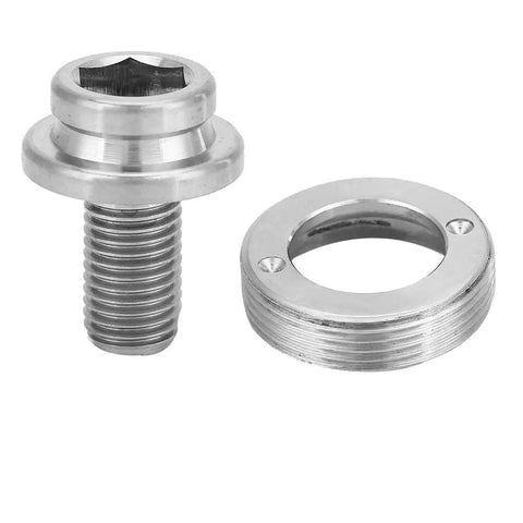 Titanium Crank Arm Bolt M8x15mm for Mountain and Road Bikes CNC Precision Bottom Bracket Axle Screws Kit With Dust Cap Nylon Washer All Weather Anticorrosion Durable Secure Hex Socket Ti, titanium M8x15 crank arm bolt and dust cap