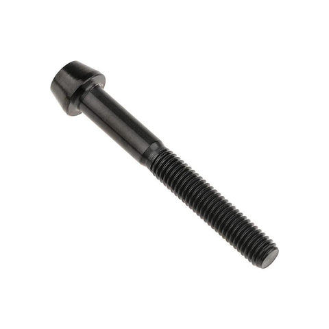 M5 black titanium-coated bolt with tapered head and threaded shank, single screw