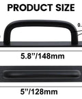 Black Barn Door Handle Set Two Pack Aluminum Alloy Punch Free Sliding Handles 5 Inch 128mm with Plate Product Size Measurements