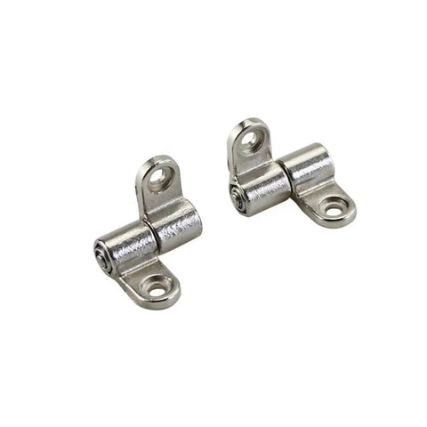 Two zinc alloy friction type positioning hinges with 360 degree rotation shaft symmetrical adjustable torque hinge for cabinets and doors.